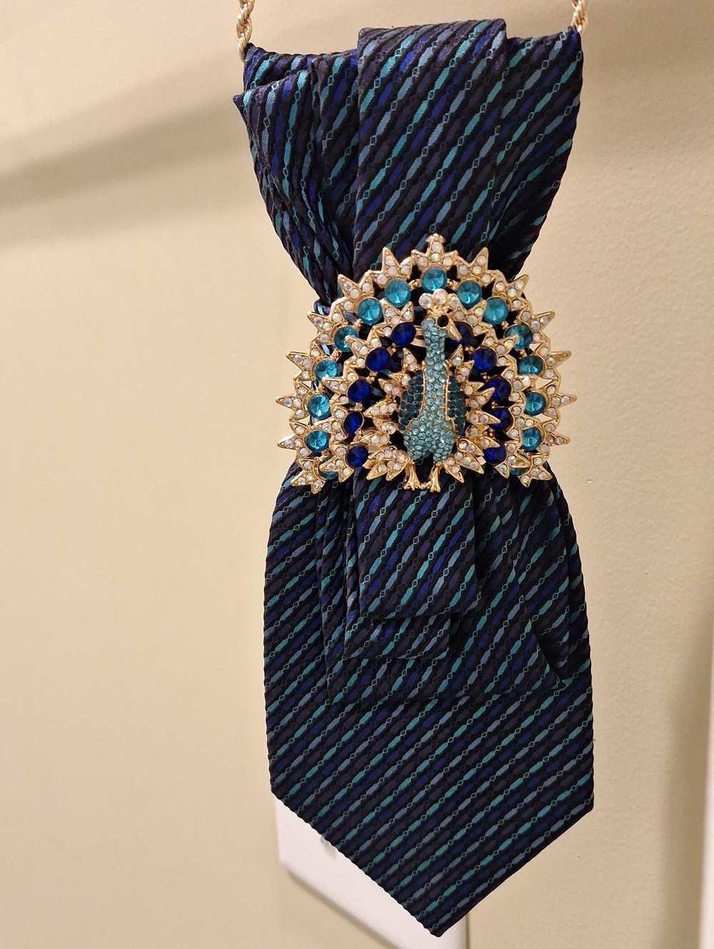 Peacock Necktie Necklace